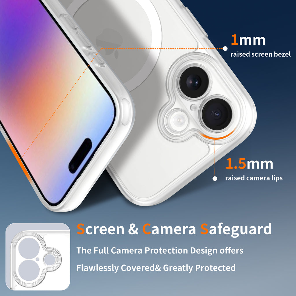 Magnetic for iPhone 17 Case, Shockproof Slim Full-Coverage Camera Protection, Durable Drop Proof Clear Protective Magnetic Phone Case