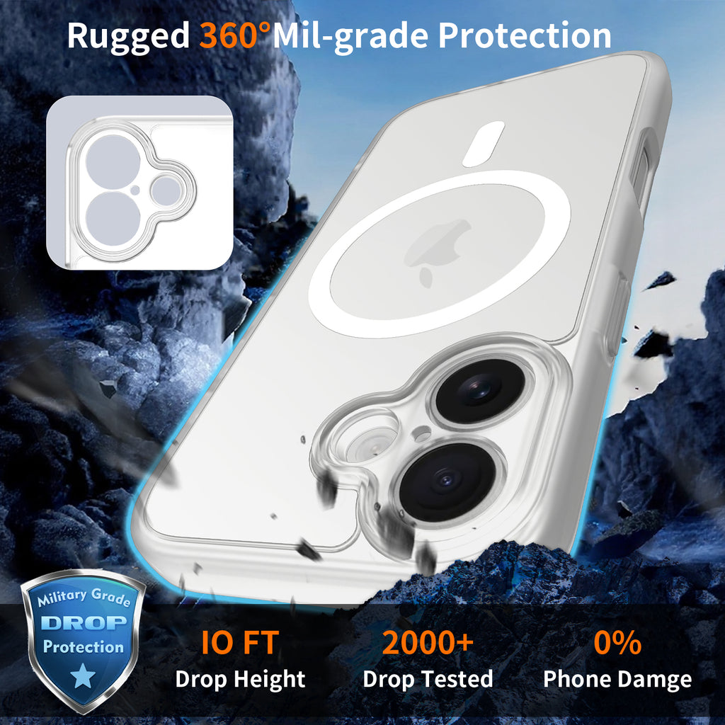 Magnetic for iPhone 17 Case, Shockproof Slim Full-Coverage Camera Protection, Durable Drop Proof Clear Protective Magnetic Phone Case