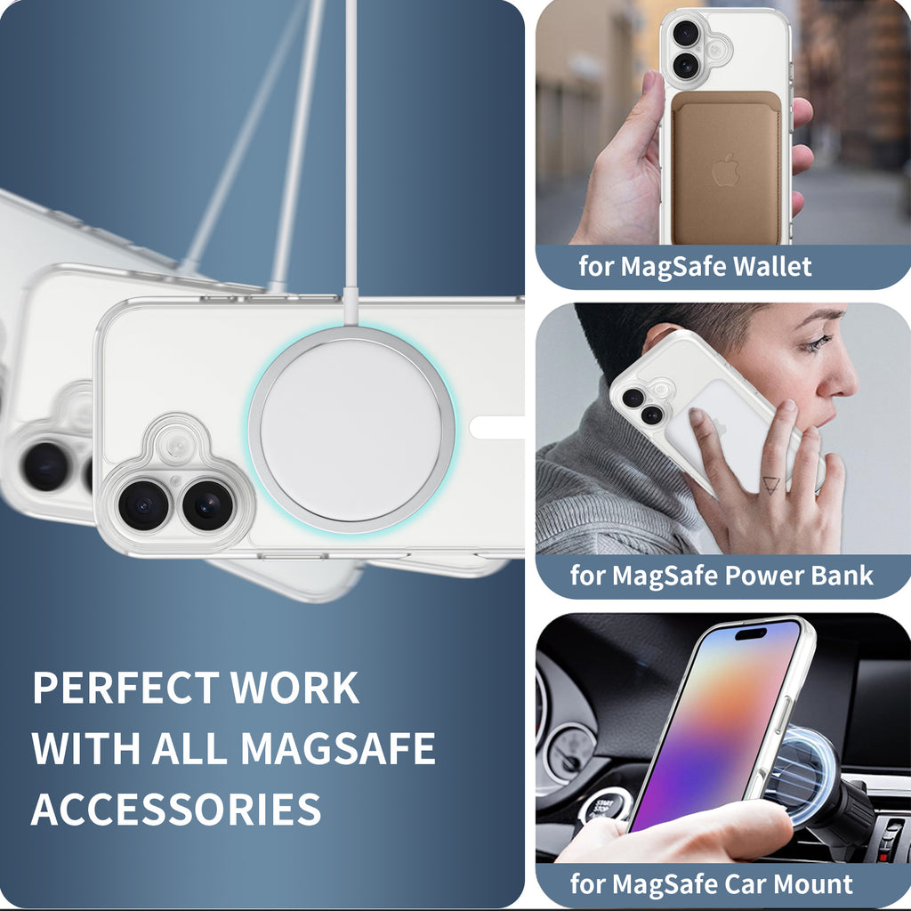 Magnetic for iPhone 17 Case, Shockproof Slim Full-Coverage Camera Protection, Durable Drop Proof Clear Protective Magnetic Phone Case